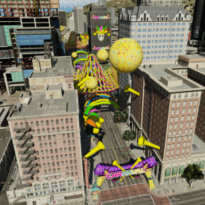 props de carnaval + palco na praia